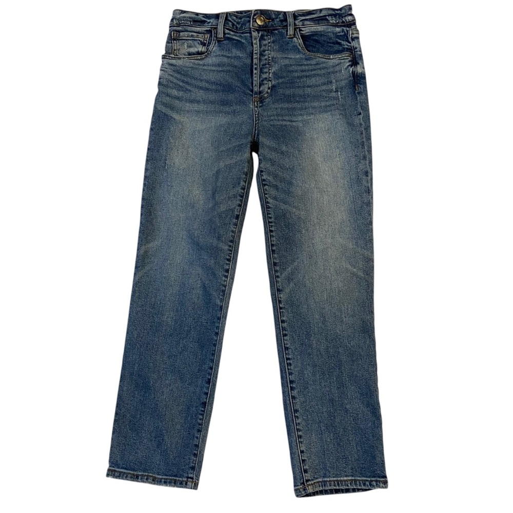 KFTK Rosa High Rise Crop Vintage Straight Leg Denim Jeans Blue Size 6